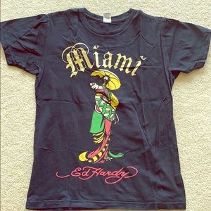 Ed Hardy Miami T-shirt - Black and Gold